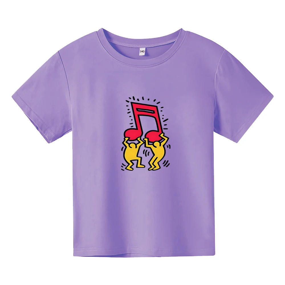 

Kkeith Hharing симпатичная футболка с графическим рисунком 100% хлопок Детская летняя футболка Повседневные Удобные футболки с круглым вырезом футболки для мальчиков и девочек