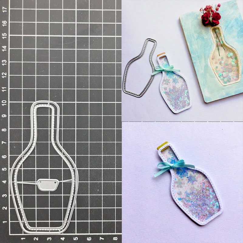 

Flower Vase Metal Cutting Dies Stencil Scrapbook Album Stamp Paper Card Embossing Decor Craft Knife Mould