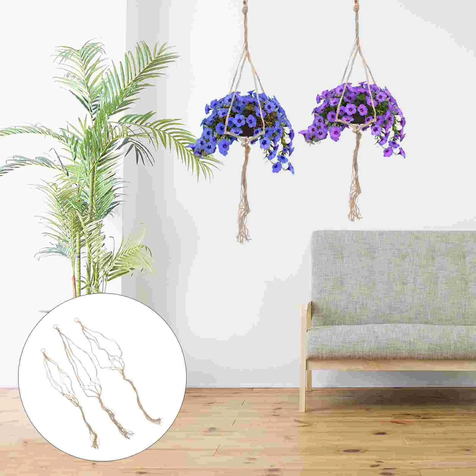 

3pcs Exquisite Widely- Woven Hanging Hanger Household Macrame Hanger for Home Decor Flower Arrangement