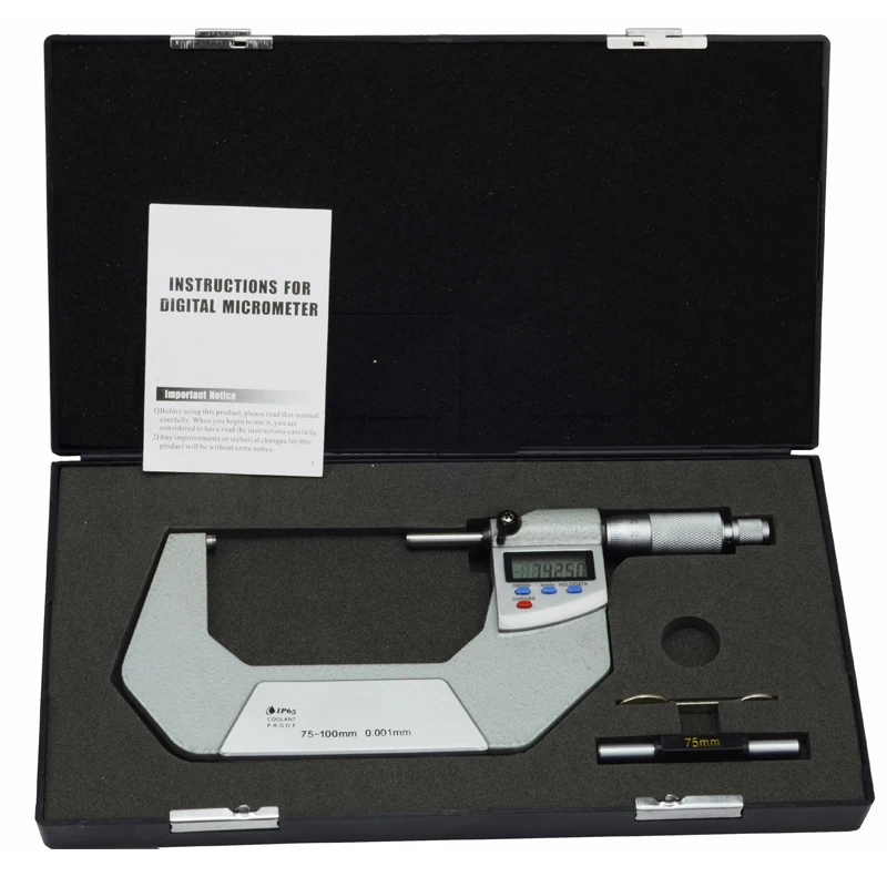 Высококачественный цифровой микрометр 0-25-50-75-0 001 мм водонепроницаемый внешний IP65