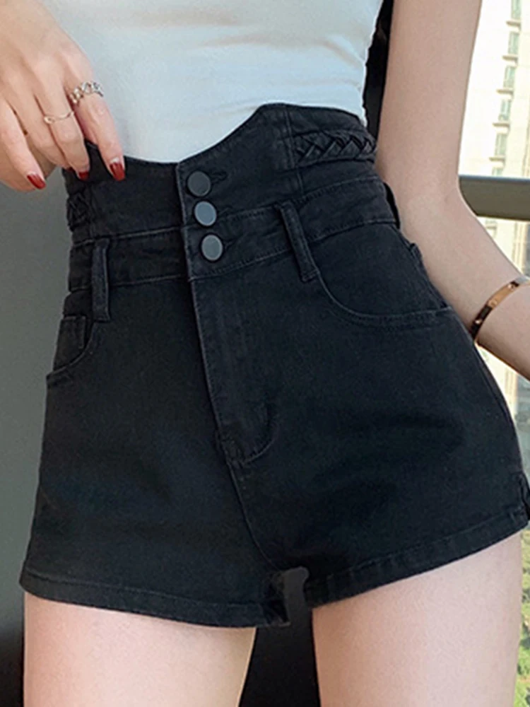 Women short denim retro high waist shorts women summer denim shorts women