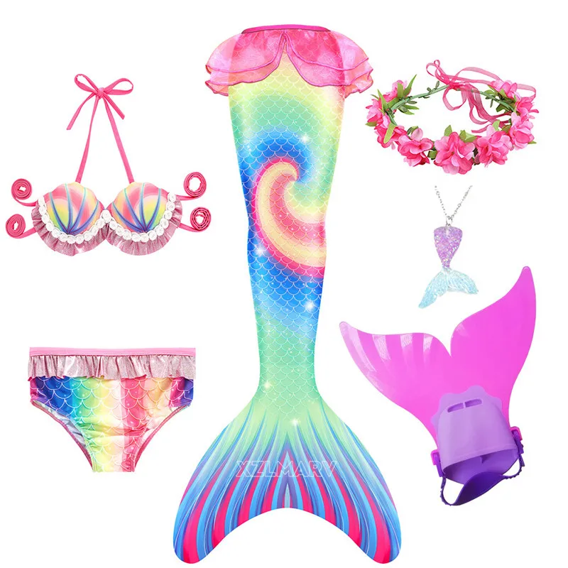Детский костюм Русалочки для девочек купальный с хвостом и моноластами в стиле