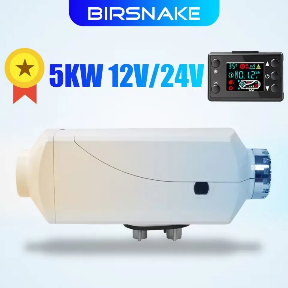 

BIRSNAKE 5KW Car Heater 12/24V Air Diesel Heater for Bus Auto Boats Motorhome Trailer Trucks RV 5000W Air Diesel Parking Heater