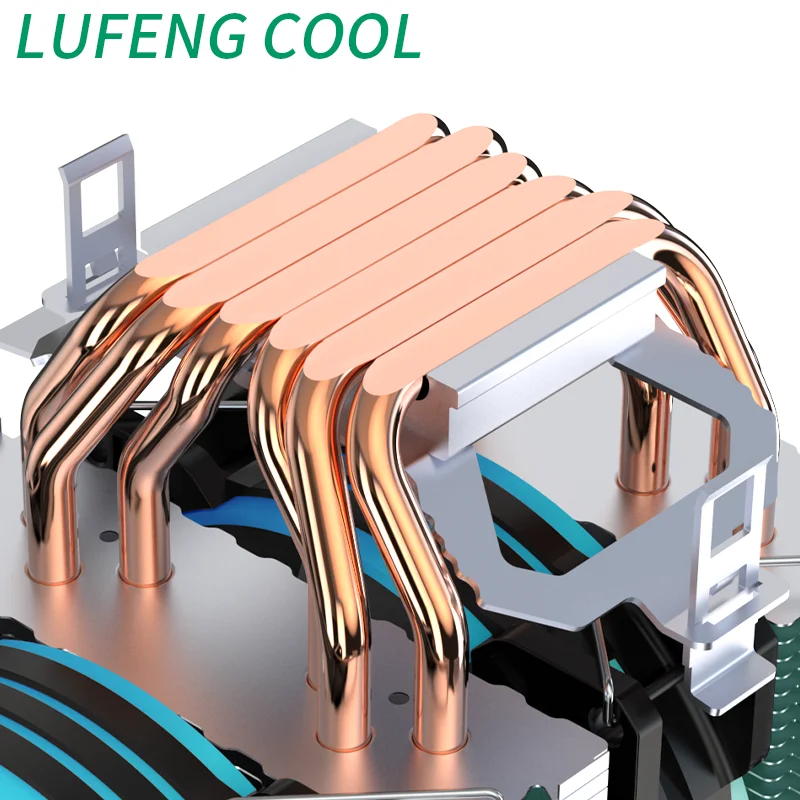 Lufengcool PC Fan 6 Heatpipes CPU Cooler 12th 1700 1200 1155 1151  1150 1156  x79/x99 R5 AM4 Amd Am3 FM2 2011/2066 AM5