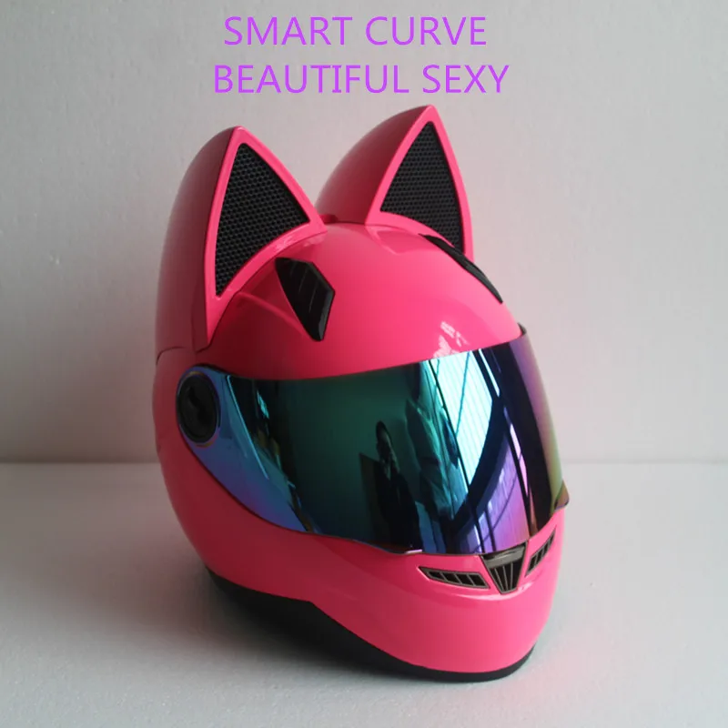 

Мотоциклетный шлем NITRINOS с кошачьими ушками для мужчин и женщин, всесезонный противотуманный универсальный шлем с кошачьими ушками для езды по пересеченной местности