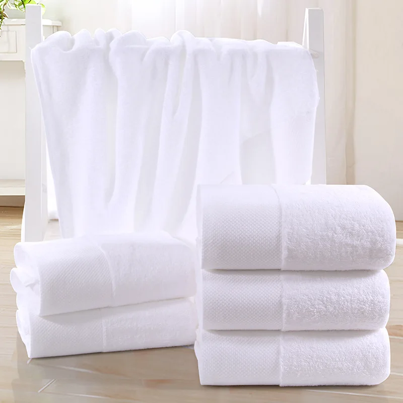 

White cotton bath towel 70x140cm 600g luxury super soft thick travel and sports beauty salon SPA high-end hotel big towel set