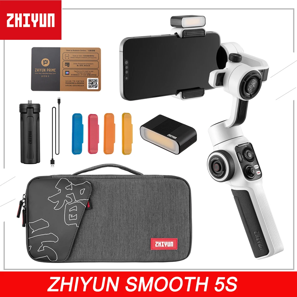 Купи Zhiyun Smooth 5S Professional 3-Axis Handheld Gimbal Stabilizer for Smartphone iPhone 13 Pro Max 12 11 X XS & Android Cell Phone за 10,140 рублей в магазине AliExpress