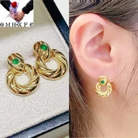 wholesale ea1084 european fashion fine woman girl mother party birthday wedding gift snake round 18kt gold stud earrings