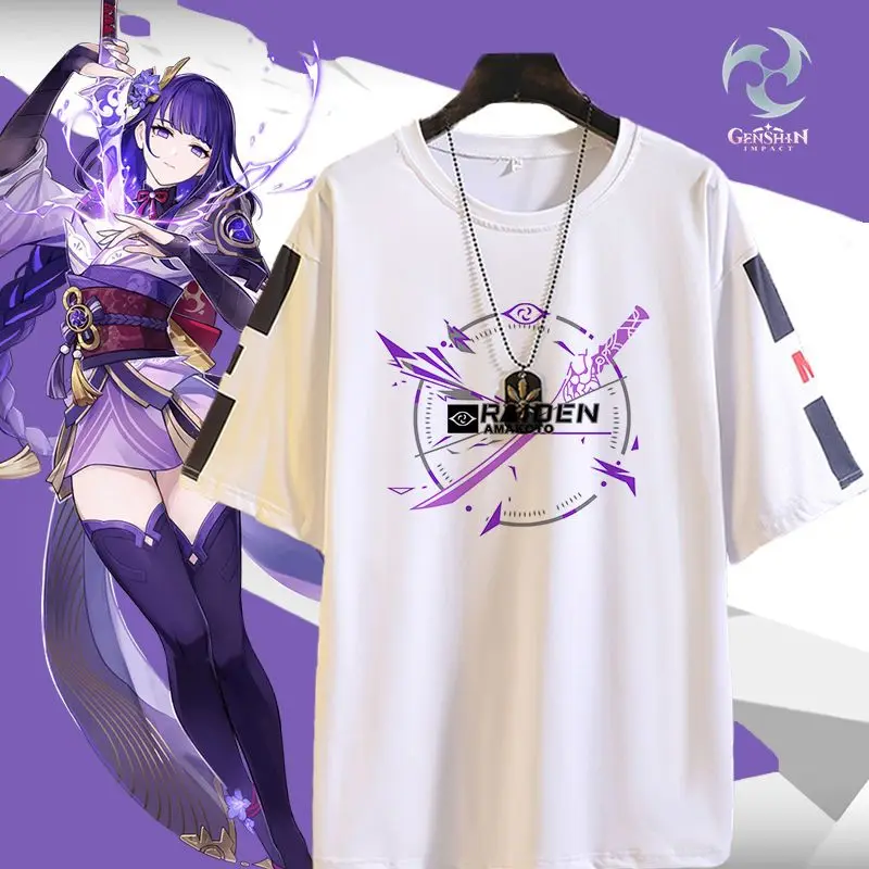 

2023 Genshin Impact Summer T Shirt Loose Short Sleeve Tops Game Derivatives