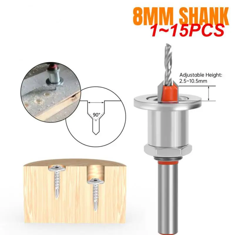 

1 ~ 15 шт. сверла с зенкером из быстрорежущей стали 8 мм хвостовик деревообрабатывающий фрезерный станок набор сверл для извлечения винтов сверлильные отверстия фреза