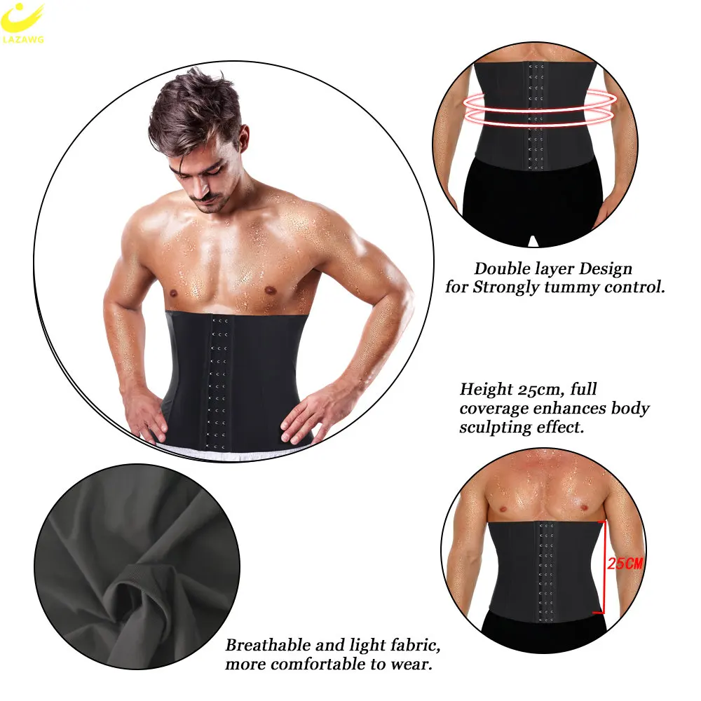 LAZAWG Waist Trainer for Men Weight Loss Belt Slimming Belly Belt Fitness Band Ladies Tummy Control Straps Body Shaper Sport