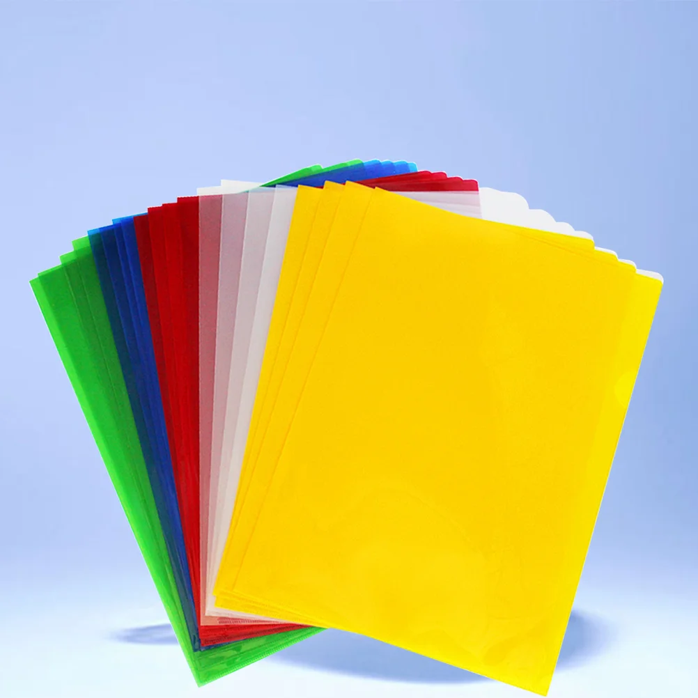 

20 PCS Transparent Folder Document Expanding Wallet A4 File Color Folders Plastic Convenient Manage Holder