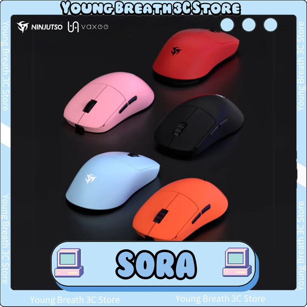 Мышь Vaxee Ninjutso Sora 4K PAW3950 двухрежимная беспроводная игровая мышь пользовательские
