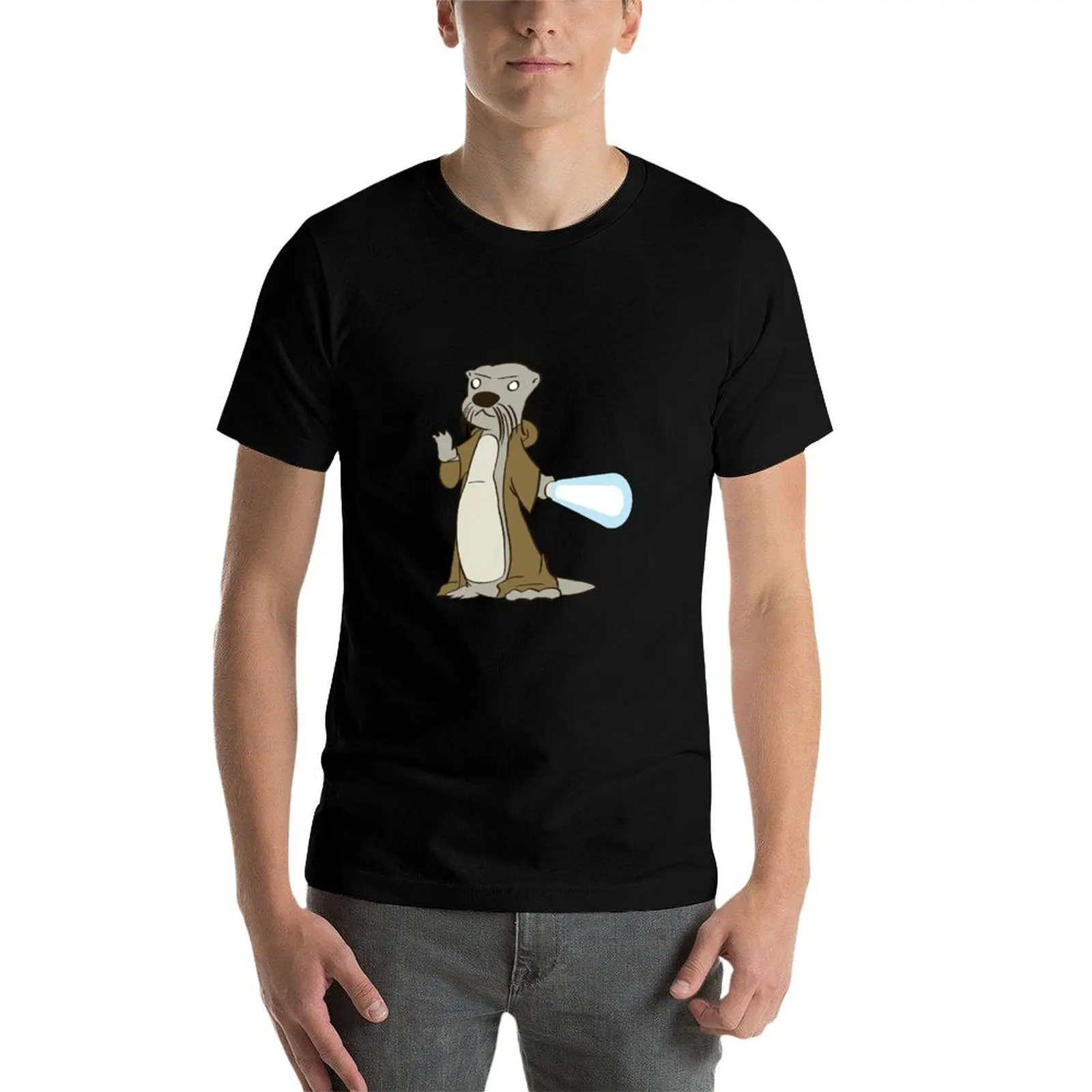 Фото Рубашки Kenobi, рубашки большого размера для футболки Otter-Wan, мужская футболка с забавным рисунком в стиле аниме №3