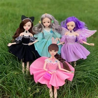 2022 bjd 32cm doll girl dress up toy 11 joints movable 12 inch anime brown hair doll set 3d eyes kids diy birthday gift new