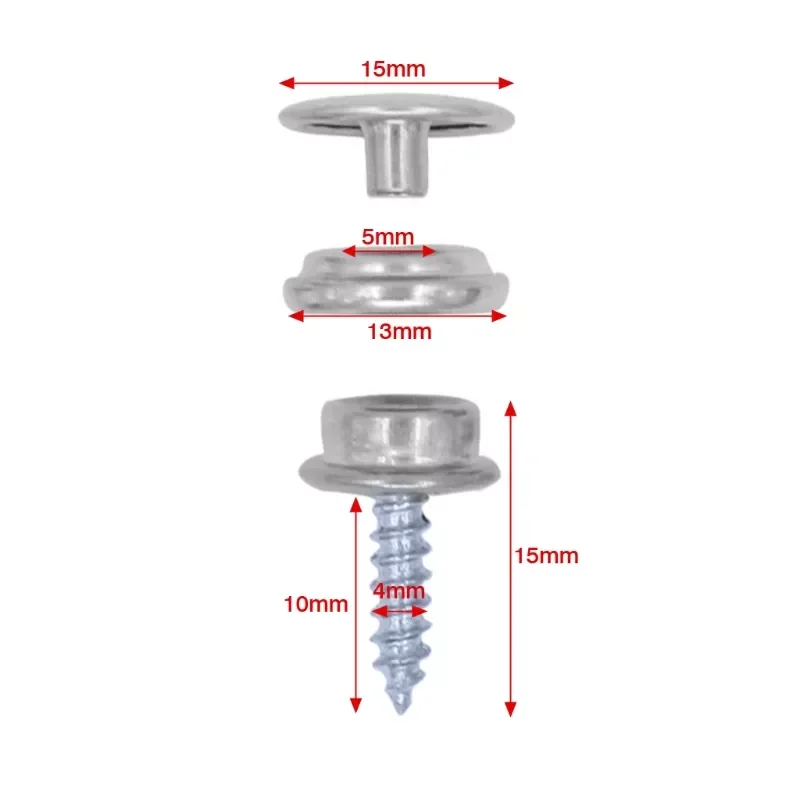 

32 Pcs Stainless Steel Boat Marine Canvas Fabric Snap Cover Button Socket Kit