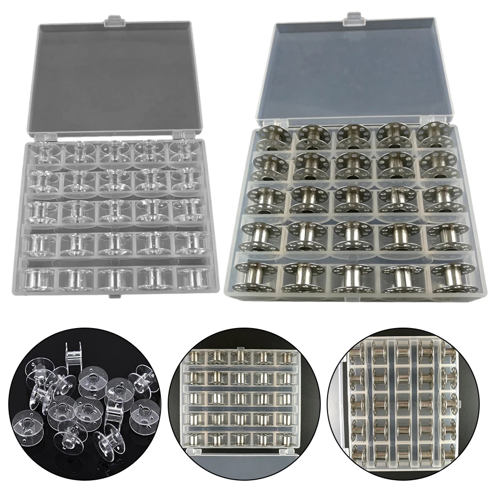 25p металлические бобины/прозрачные шпульки для швейной машины пустые бобины