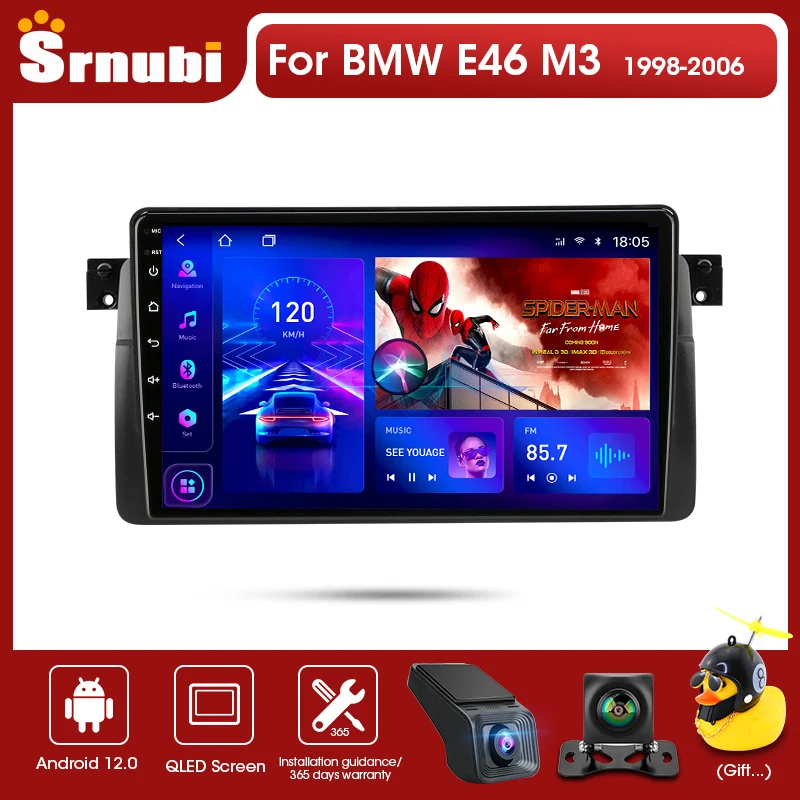 Srnubi Android 12.0 Car Radio For BMW E46 M3 1998-2006 Multimedia Video Player 2Din 4G WIFI GPS Navigation Carplay DVD Head unit