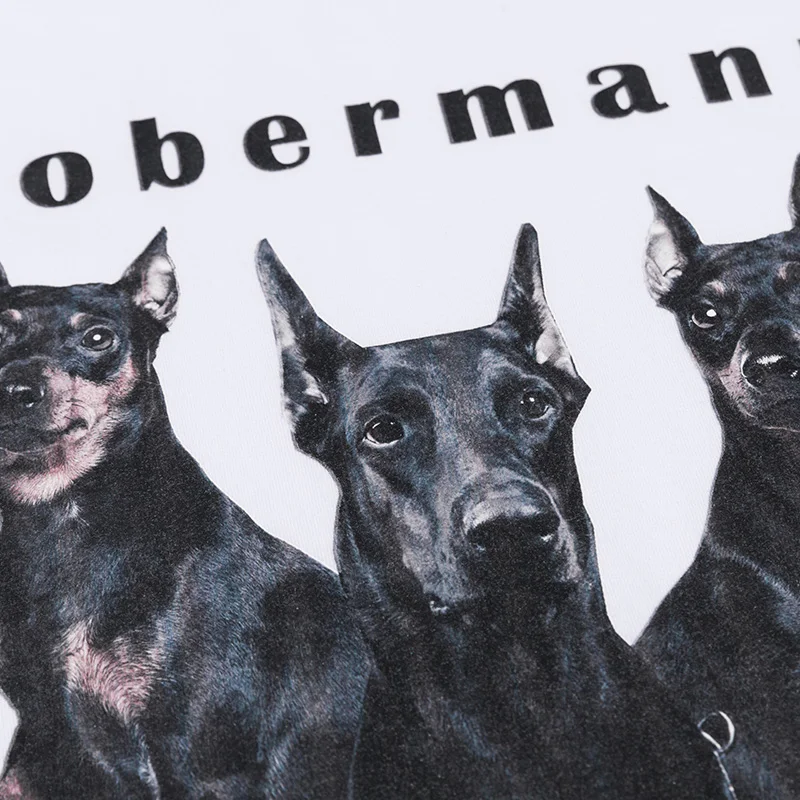 Мужская футболка в стиле хип-хоп уличная Футболка с принтом собак и буквами 2022