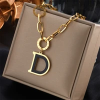 xiyanike stainless steel letter d pendant necklace for women long chain hip hop punk 2021 trend party gift fashion jewelry new