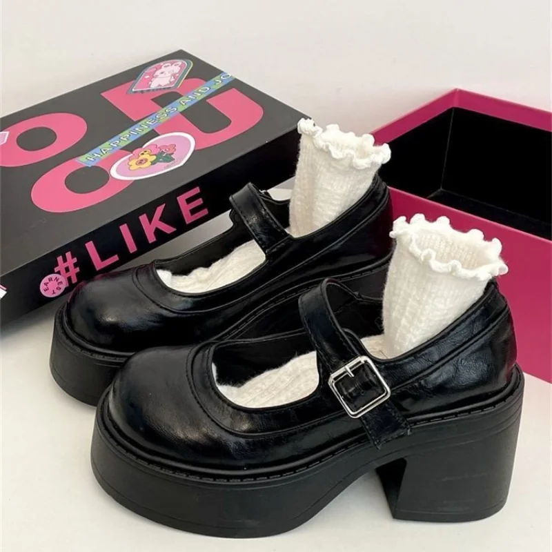 Модные белые туфли-лодочки на платформе для женщин туфли Джейн очень высоком