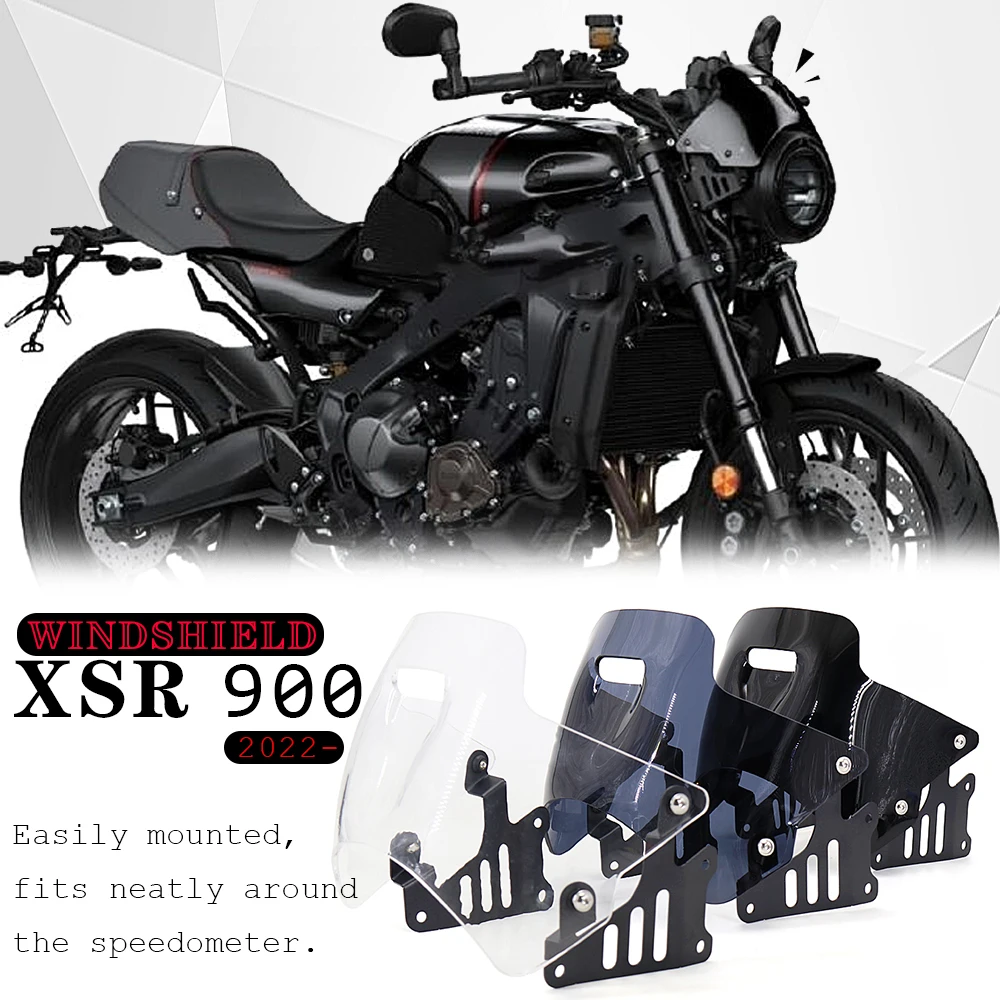 Windshield Windscreen For Yamaha XSR 900 xsr900  Motorcycle Accessories Wind Deflector Flyscreen with Bracket XSR900 2022 2023