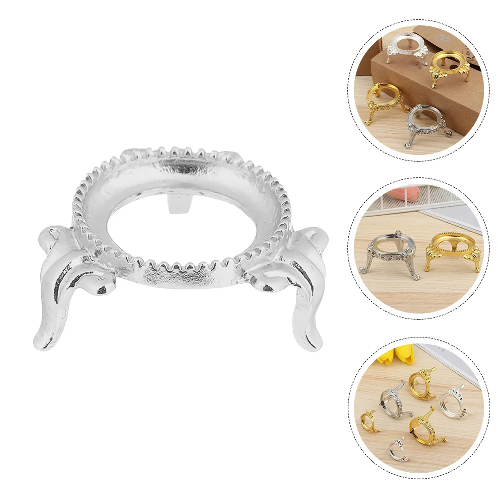 

Metal Serving Tray Crystal Ball Base Display Stand Crystal-ball Support Decorate 3.8x2.8cm Rack Alloy Desktop Silver Balls