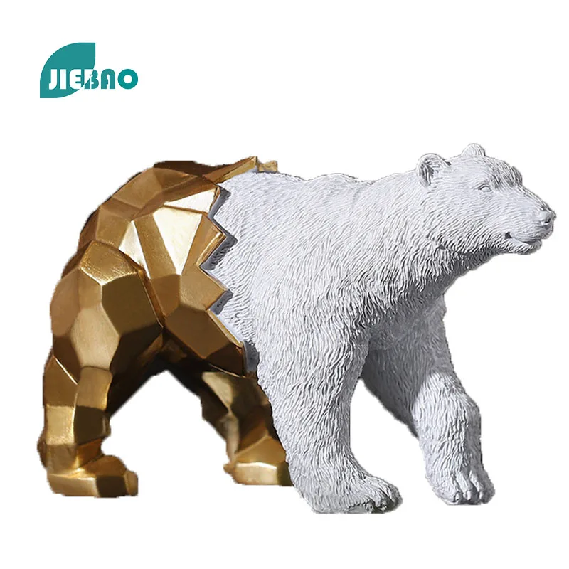 

Статуя полярного медведя из смолы, скандинавские абстрактные украшения с животными для фигурок для интерьера, скульптура для комнаты, дома...