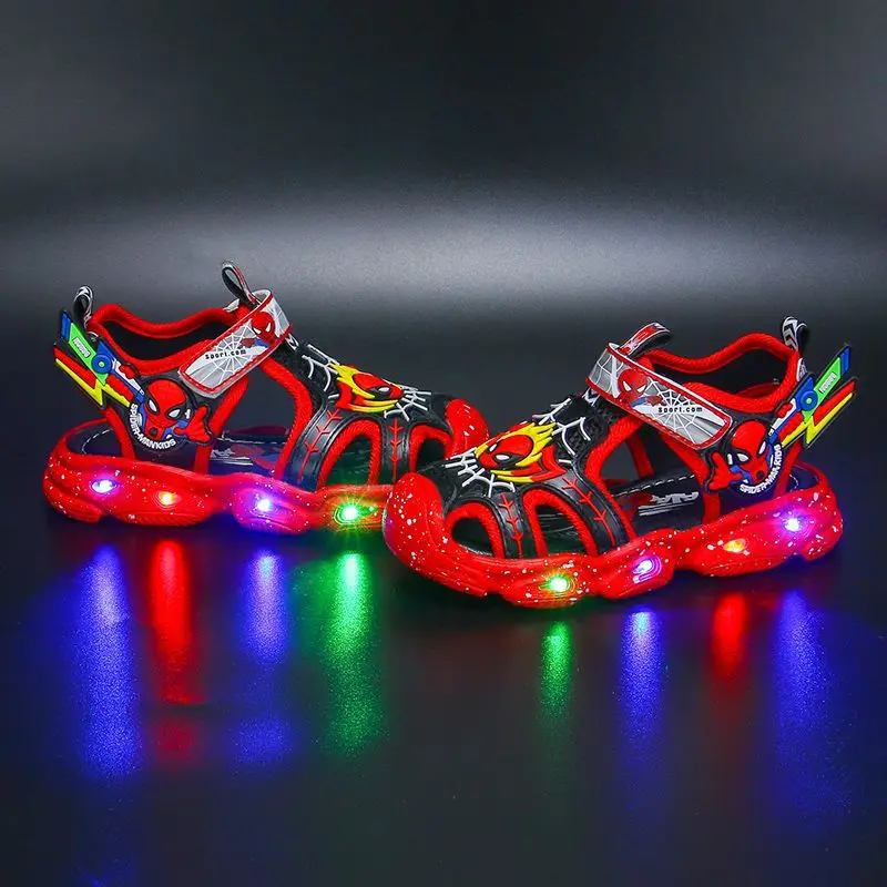 Сандалии мужские со светодиодной подсветкой повседневная нескользящая Мягкая