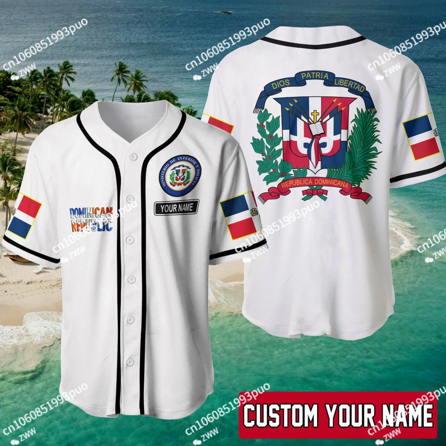 

Dominican Republic Custom Name Baseball Shirt, Unisex Shirt for Men Women Men's Shirt Casual Shirts Hip Hop Tops