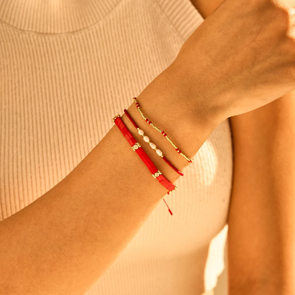 ZMZY красный рождественский подарок браслет Миюки в стиле бохо простой ручной