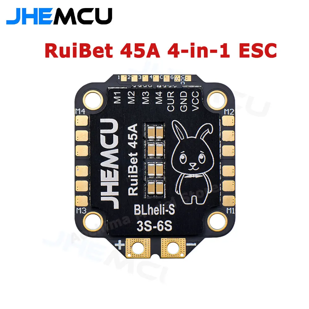 JHEMCU RuiBet 45A/55A blheli _ S Dshot600 3-6S Бесщеточный 4 в 1 ESC 30x30 мм для FPV контроллера свободного
