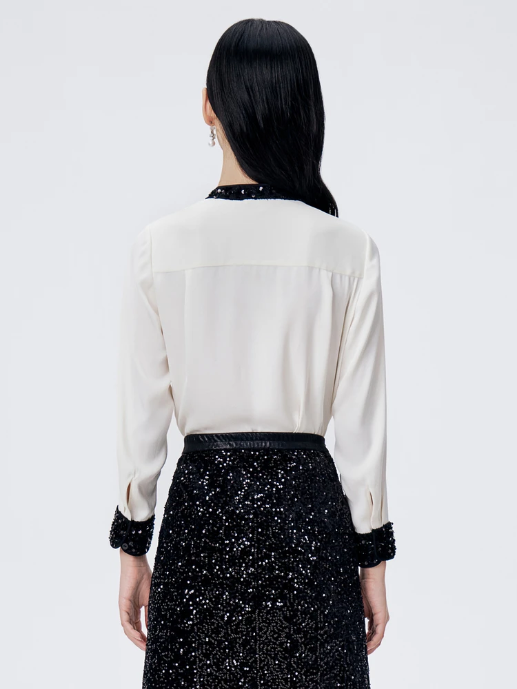 Zhao Yazhi Same Sle Buoubuou 2024 осенние новые французские элегантные блестящие атласные