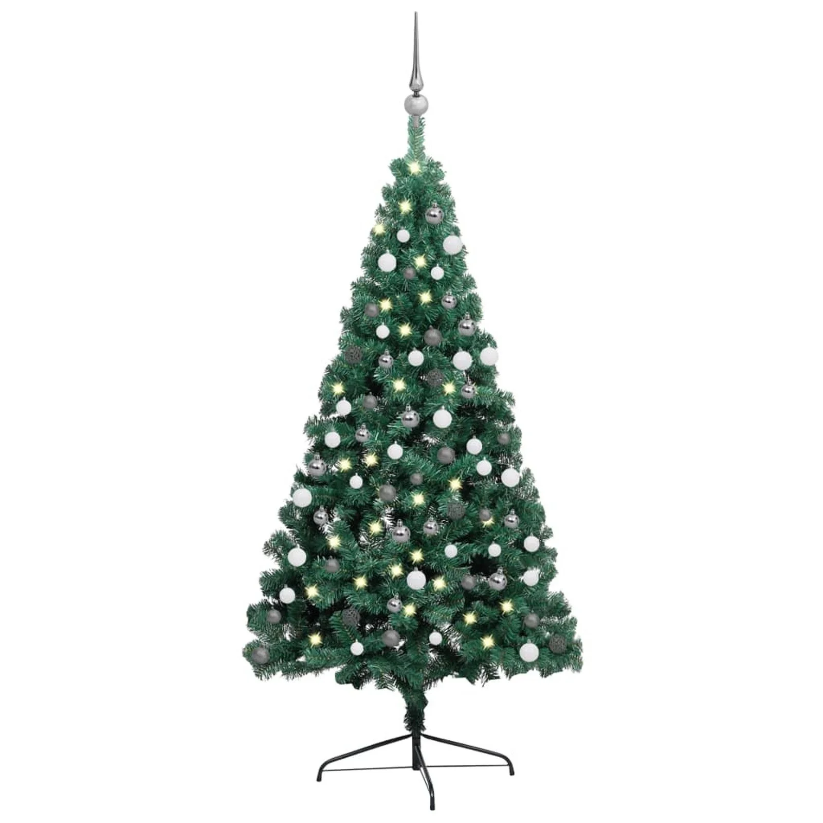 

Artificial Half Christmas Tree with LEDs&Ball Set Green 47.2"