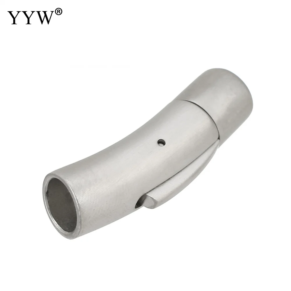 

1pcs Stainless Steel Bayonet Clasp 2mm-8mm Hole Push Lock Sliver Buckle Leather Cord Clasps For Diy Bracelet Jewelry Making