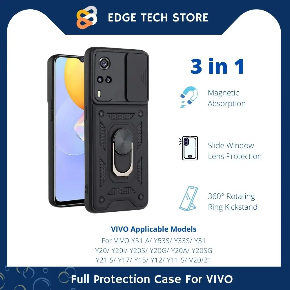 

Case for VIVO Y51 Y51A Y31 Y53S Y20 I A S G Y21 Y33 Y12 Y11 S Y15 Y17 Camera Protection Phone Cover For VIVO V21 Case Ring Stand