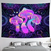 Psychedelic mushroom Home Decor Mandala Tapestry Wall Hanging Bohemian Room Decor Witchcraft Tapestry (2)