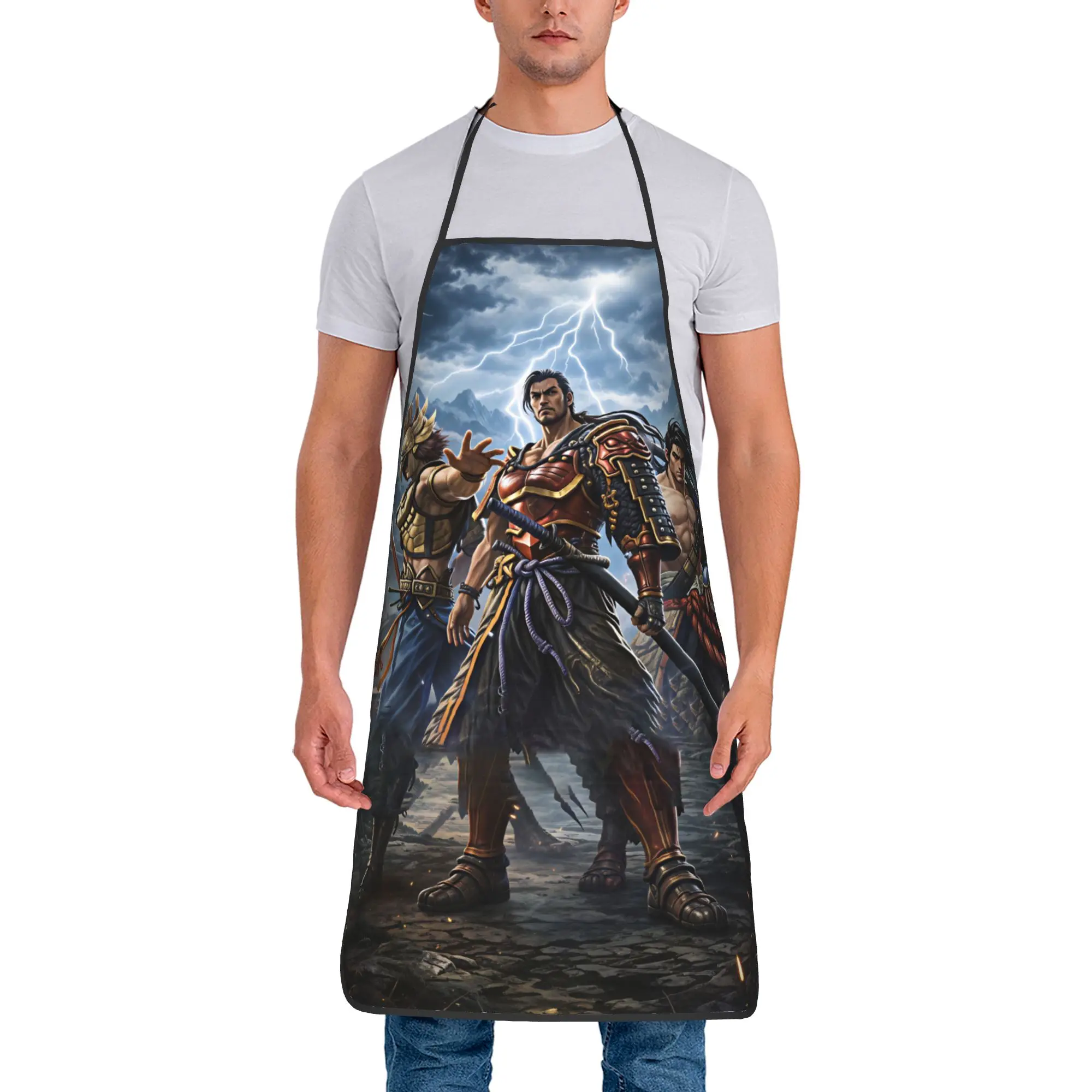 Фото Фартук Soulcalibur, милые кухонные аксессуары для уборки, рабочие фартуки для взрослых без карманов №1