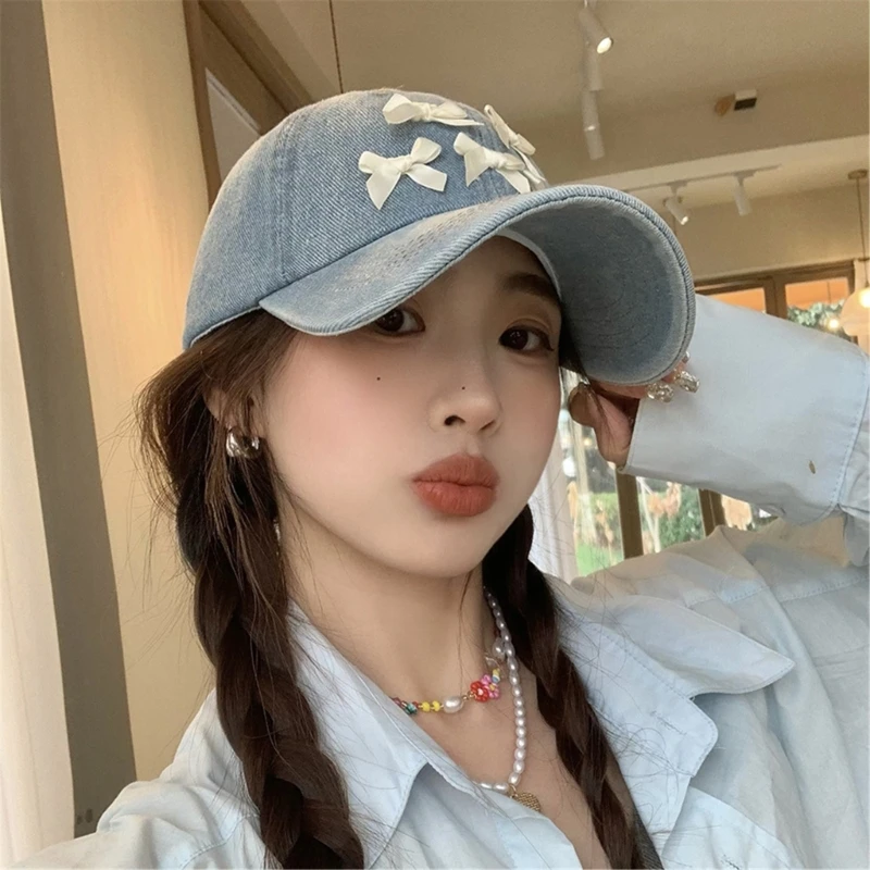 Бейсбольные кепки с бантом на ленте удобная привлекательная шляпа в виде