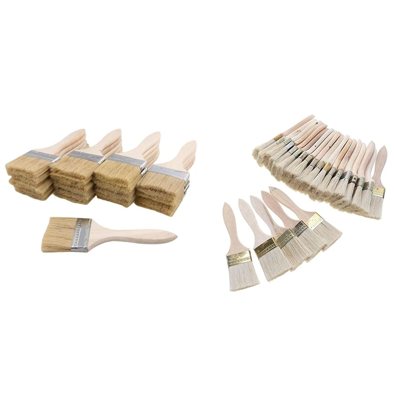 

48 Pcs Paint Brushes Chip Paint And Varnish Brush For Wall And Wood Painting Stains Glues, 24 Pcs 70Mm & 24 Pcs 48Mm