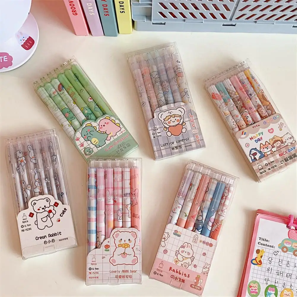 

1 Набор 0,5 мм гелевая ручка с нажимным напылением, милая Женская ручка, школьные офисные принадлежности