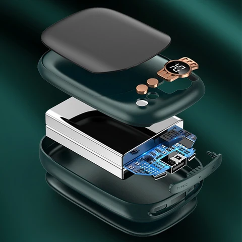 Портативное зарядное устройство 10000 мАч, мини-грелка для рук, портативное зарядное устройство, портативное зарядное устройство для iPhone, Samsung, Xiaomi, портативное зарядное устройство с веревкой, внешняя батарея