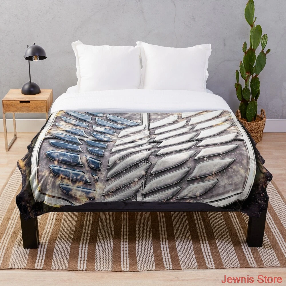 

attack on titan design 11 Blanket Fleece Cartoon Print Children Warm Bed Throw Blanket newborn bayby Adult Blanket