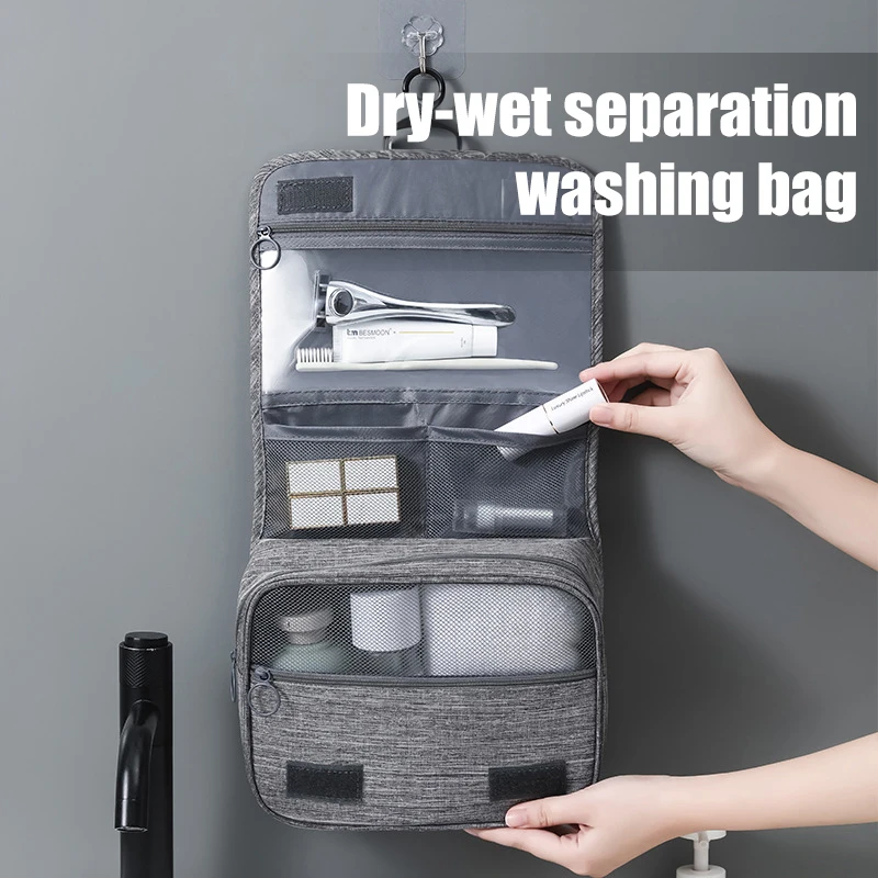 

Portable Bathroom Makeup Bag Travel Business Bag Case Cosmetic Bag Hanging Storage Bag Foldable Toiletry Bag Organizer