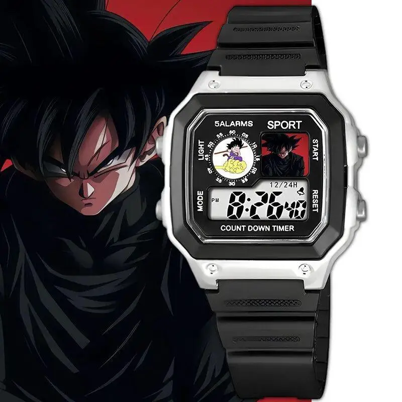 Фото Часы Dragon Ball Vegeta, водонепроницаемые, противоударные, для мальчиков и девочек, спортивные, умные, цифровые, электронные, светодиодные, многофункциональные, с таймером, будильником №4