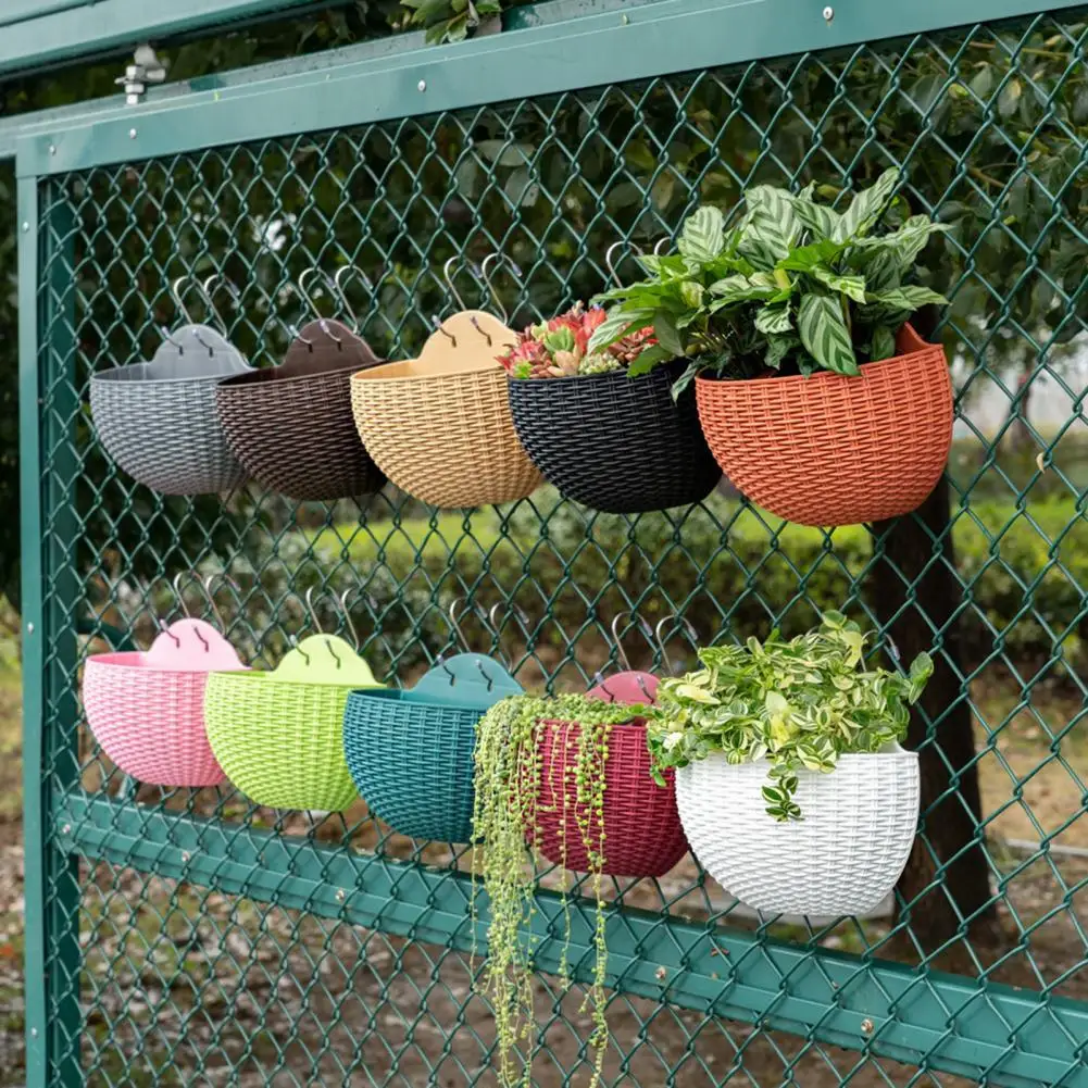 

Garden Pots Planters Wall Hanging Flower Basket Plastic Flowerpot Wall Hanging Planter Flower Pot Plant Basket горшок для цветов