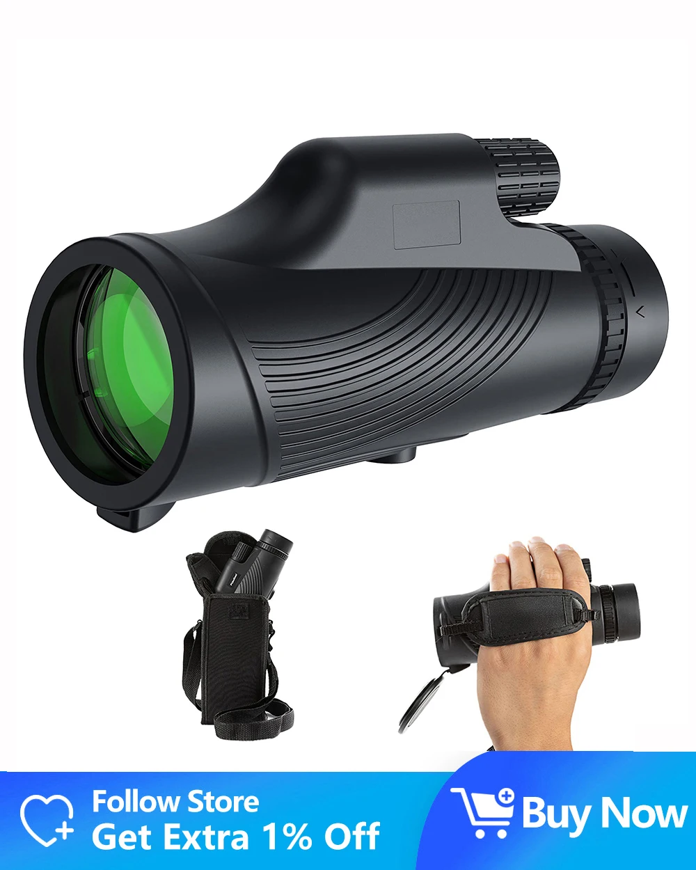 

Powerful 12x50 HD Monocular Telescope Long Range Bird Watching Bak4 Binoculars Portable Tourism Equipment For Hunting Camping