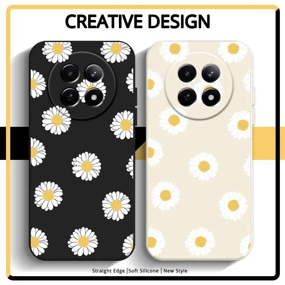 Силиконовый матовый чехол с рисунком маргаритки для Realme 12 12x Lite C65 4G