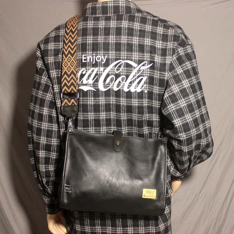 Retro Brown Leather Men Messenger Bags Men Shoulder Bag Crossbody Bag Fashion New Large Capacity Casual Tote Handbag Bag For Man