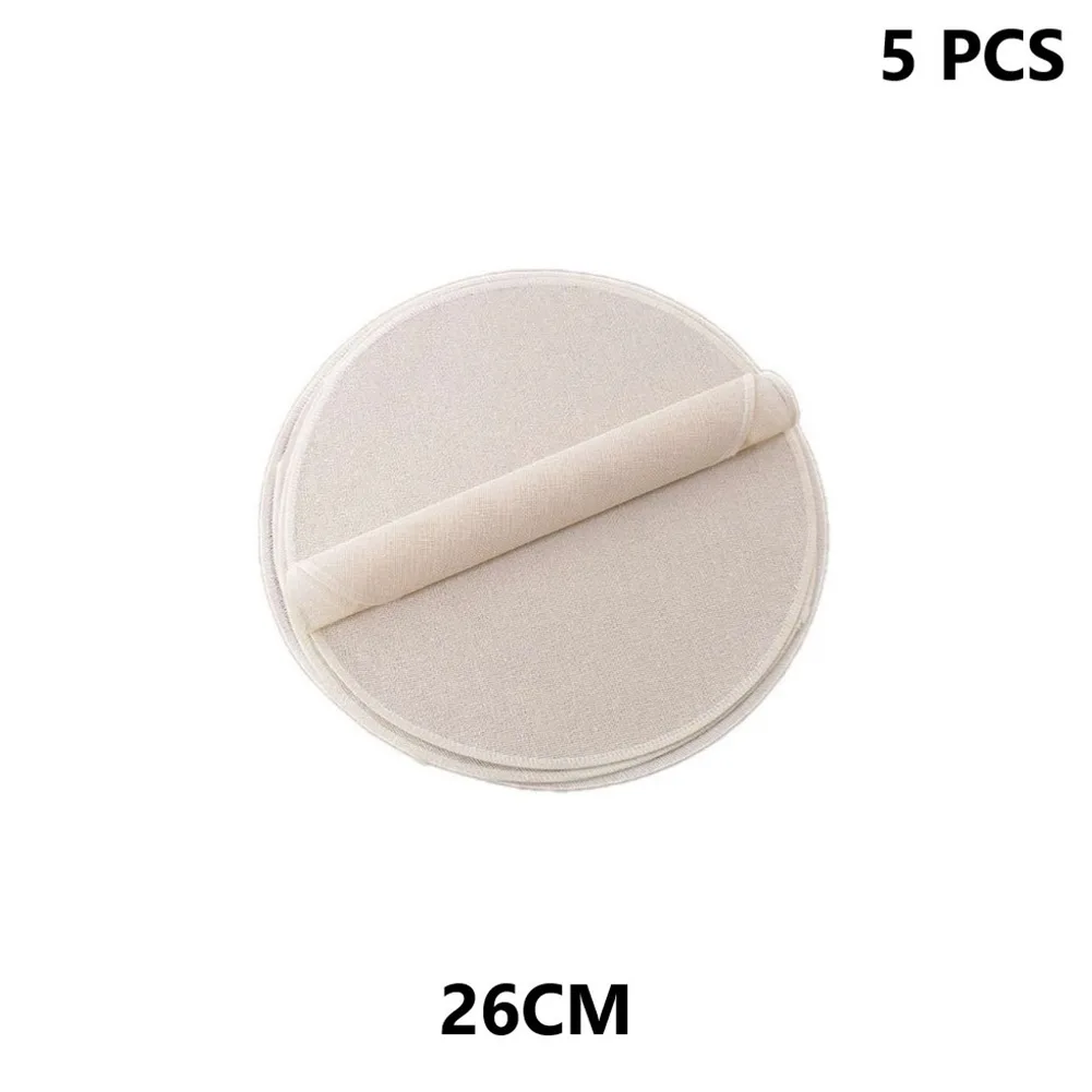 

5Pcs 26-60cm Round Pure Cotton Steamer Cloth Steamed Mat For Dumplings Baking Round Steamer Cloth Kitchen Tools